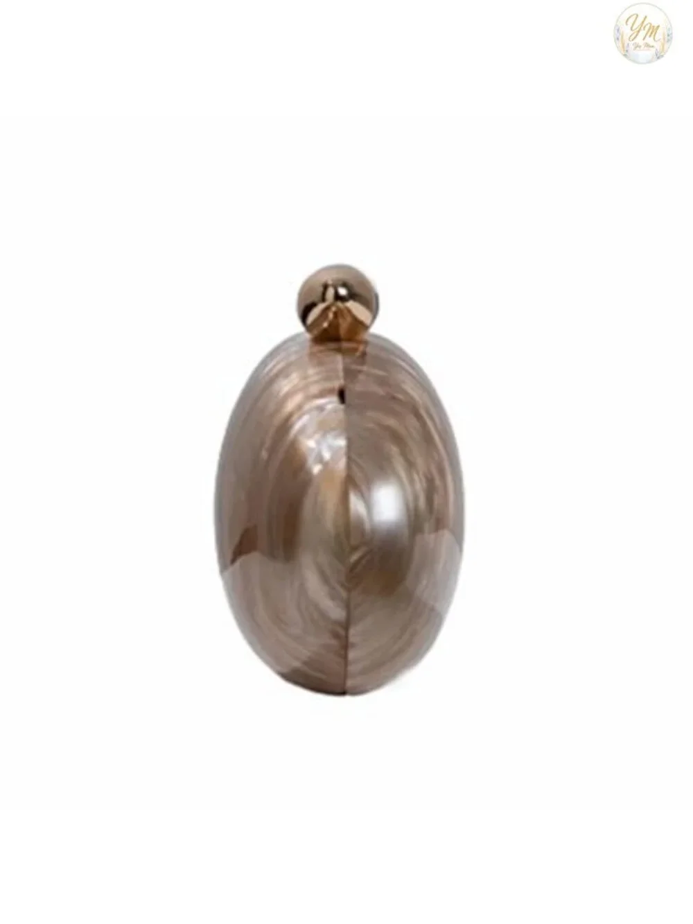 Pearlescent Shell Acrylic Clutch Evening Bag with Metal Clasp